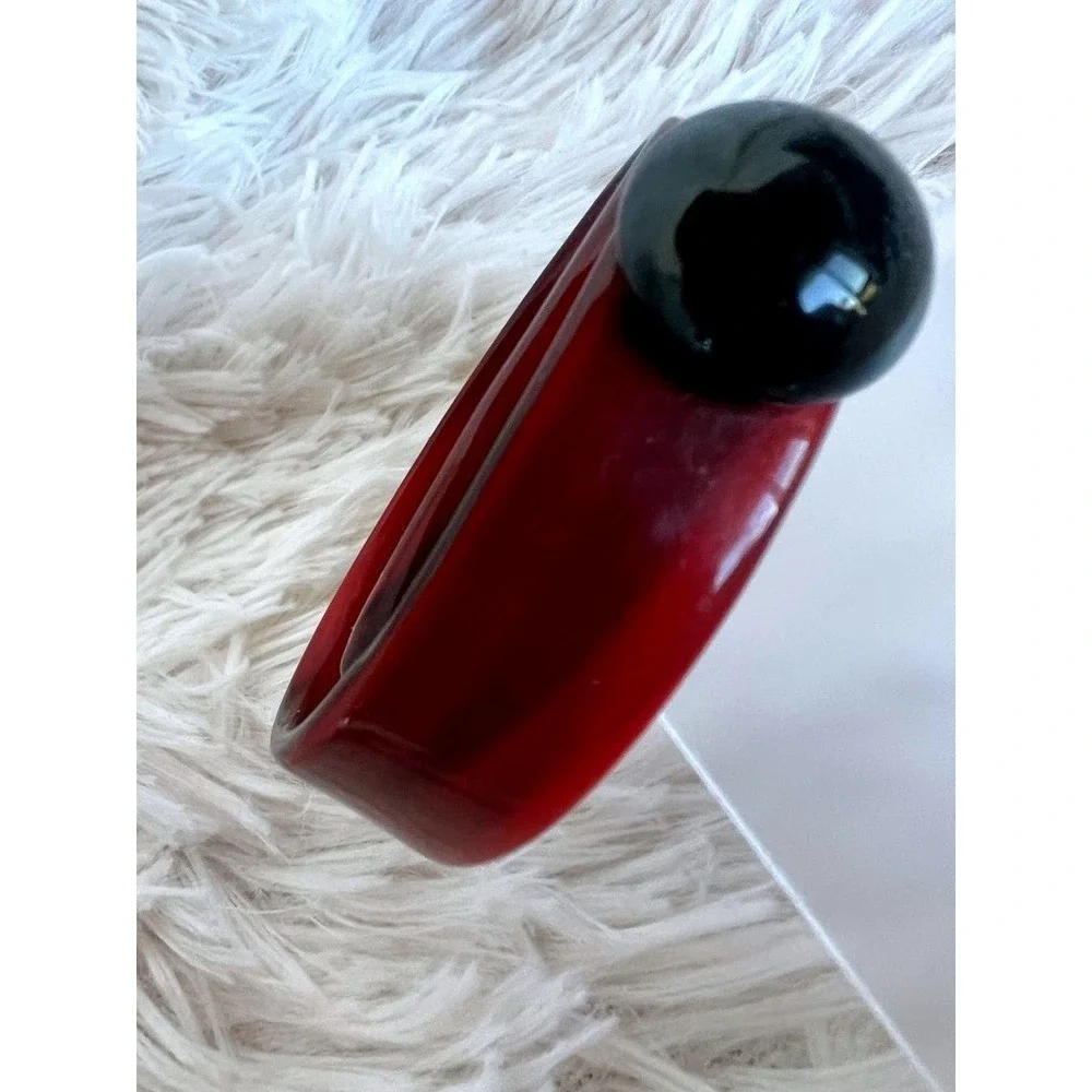Vintage Lucite Bracelet Cherry Red Petite Small Wrist Mod Artwear Mid‎ Century